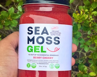 Gel de mousse de mer - Dr. Sebi Inspired 100 % biologique brut - Mousse de mer récoltée à l'état sauvage