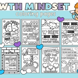 Growth Mindset Coloring Pages | Inspiring Quotes Pages - Etsy