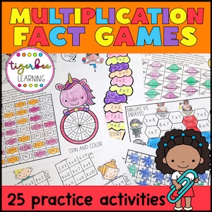Multiplication Fact Fluency Games No prep printables