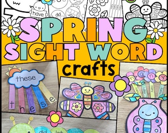 Spring sight words crafts | Editable sight words crafts