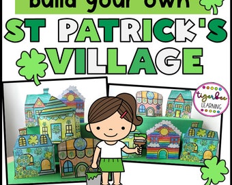 St. Patricks craft project 3D Leprechaun village printable