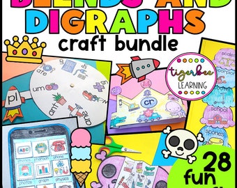 Blends and Digraphs Phonics Practice Worksheets Trace Classroom ...