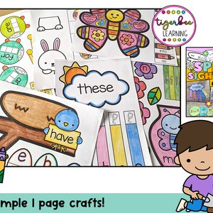 Spring Sight Words Crafts Editable Sight Words Crafts Etsy