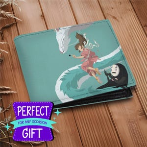 Carteira vegana inspirada no Studio Ghibli, design fino e dobrável com arte espirituosa - presente perfeito para fãs