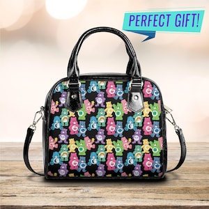 Care Bears Inspired Vegan Leather Bag – Colorful Retro Shoulder Handbag for 80s Toy Lovers & Nostalgia Gifts