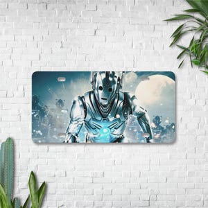 Matrícula de Cybermen: Placa de coche inspirada en Doctor Who / Decoración de ciencia ficción para autos / Placa de vanidad de Cyberman / Regalo Whovian / Accesorio para fanáticos geek
