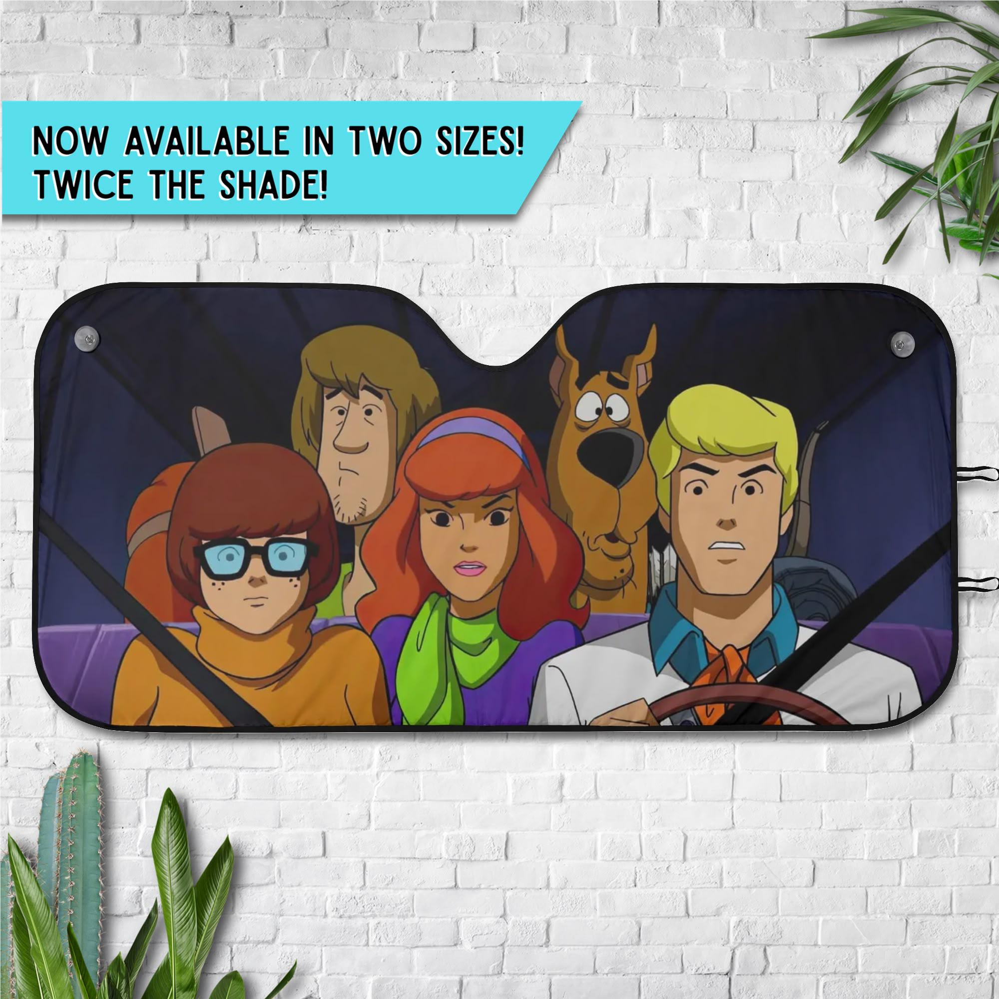 Scooby Doo Retro Car Sunshade, Mystery Gang Auto Shade, 70s Cartoon Van Life Decor, Haunted House Fan Gift, Classic Toon Nerdcore Visor