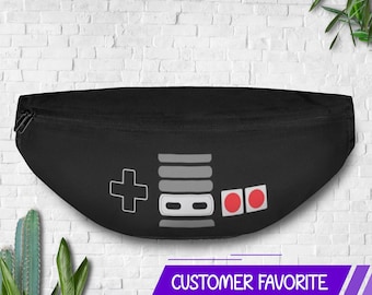 Retro Gaming Bauchtasche | Klassische NES Controller Gürteltasche | Vintage Videospiel-Hüfttasche | Gamer Convention Tasche | Gaming Festival Paket |