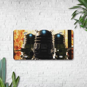 Placa de Dalek: Placa de coche inspirada en Doctor Who / Placa de vanidad de ciencia ficción / Decoración para autos Dalek / Regalo para fans de Doctor Who / Placa de Exterminación