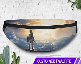Legende von Zelda Bauchtasche, Atem der Wilden Gürteltasche, Adventure Gaming Hip Pack, Link Mountain Scene Gürteltasche