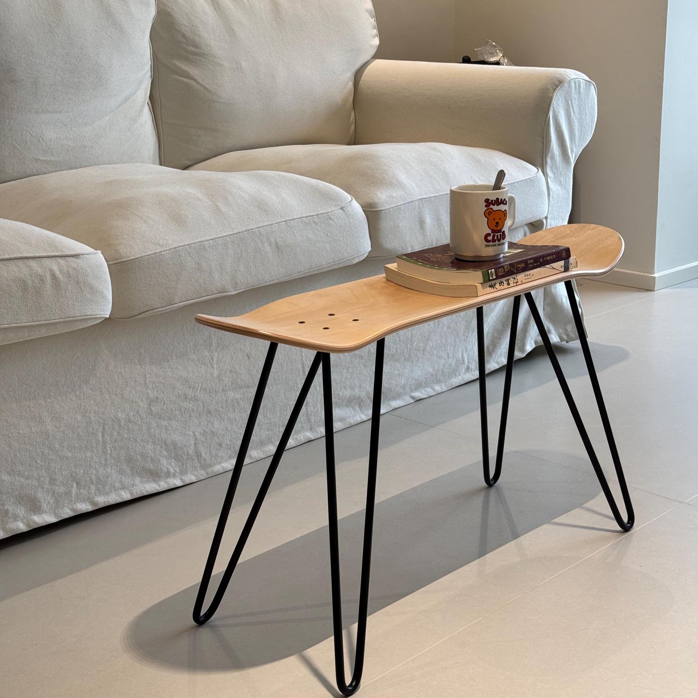 DIY Skateboard Stool Kit: Steel Legs & Maple Deck - Custom