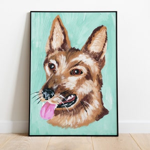 German shepherd print in colour