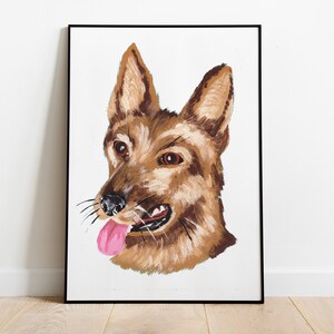 German shepherd print in colour