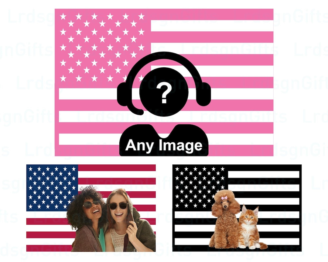 Custom Photo Pink American Flag Personalized Flag Design Your Image ...