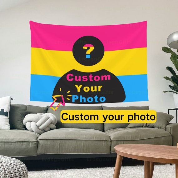 Custom Photo Pansexual Pride Flag Tapestry Pride Tapestry Custom Tapestry Pride Month Flag Tapestry Home Decor Rainbow Flag LGBTQ Tapestry Etsy