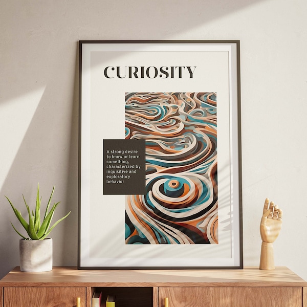 Curiosity Poster • Emotions Abstract wall art series • Perfect for psychology enthusiasts • Digital download for decor • Minimalism