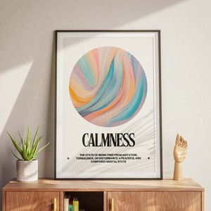 Kalmteposter Emoties abstracte muurkunstserie Perfect voor psychologieliefhebbers Digitale download voor decor Minimalisme afbeelding 1