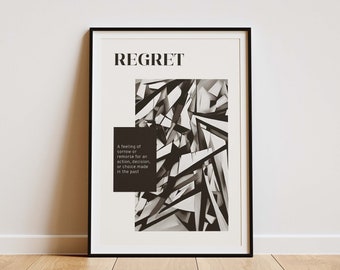 Abstract Regret Art Print - Perfect voor psychologieliefhebbers en therapieruimtes • Digitale emotiesserie voor woondecoratie