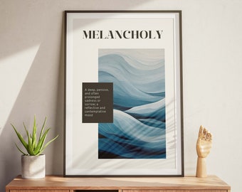 Modern Melancholy Poster • Emotional Therapy Art for Office or Counseling Room • Psychology Inspired • Abstract Emotions Wall Art Series