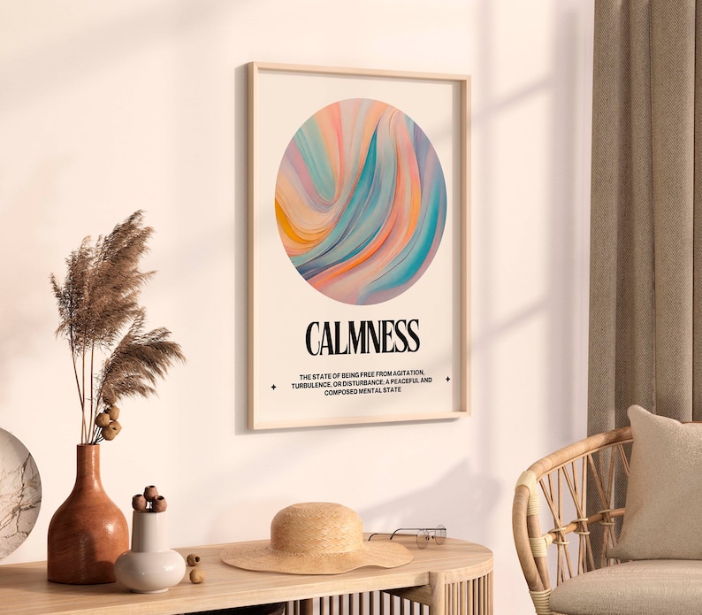 Calmness poster Emotions Abstract wall art series Perfect for psychology enthusiasts Digital download for decor Minimalism imagem 4
