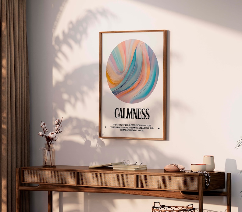 Calmness poster Emotions Abstract wall art series Perfect for psychology enthusiasts Digital download for decor Minimalism imagem 2