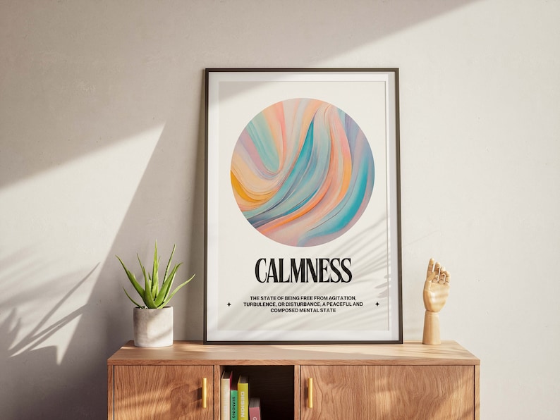 Calmness poster Emotions Abstract wall art series Perfect for psychology enthusiasts Digital download for decor Minimalism imagem 1