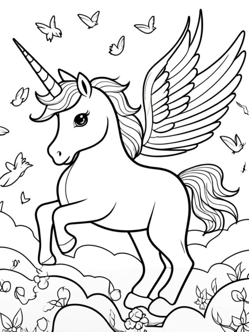 Libro para colorear de unicornios para niños de 3 a 8 años - 50 diseños mágicos y divertidos imagen 8