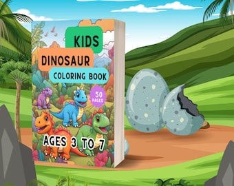 Libro para colorear de dinosaurios para niños de 2 a 5 años - 40 diseños divertidos