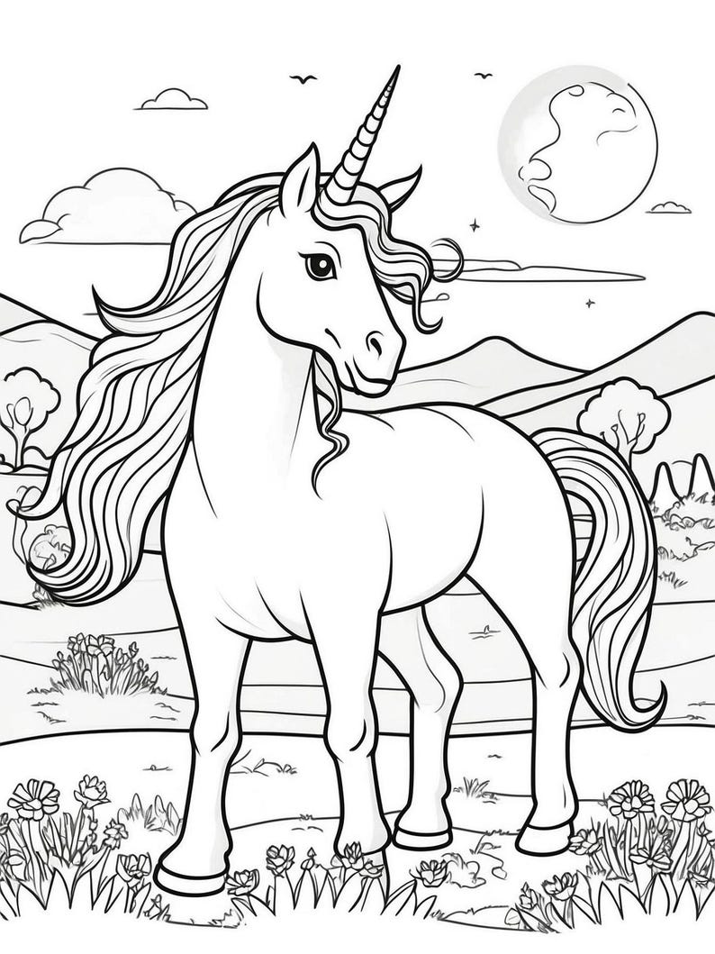 Libro para colorear de unicornios para niños de 3 a 8 años - 50 diseños mágicos y divertidos imagen 11