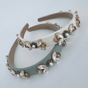 Rhinestone Headband sage crystal head band diamanté jewelled hairband statement embellished headband gem gift for her accessories diamond