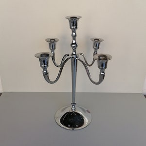 large 11 inches silver plated 5 arms candlestick metal five branch candle holder antique candle stand decorative candelabra retro home decor