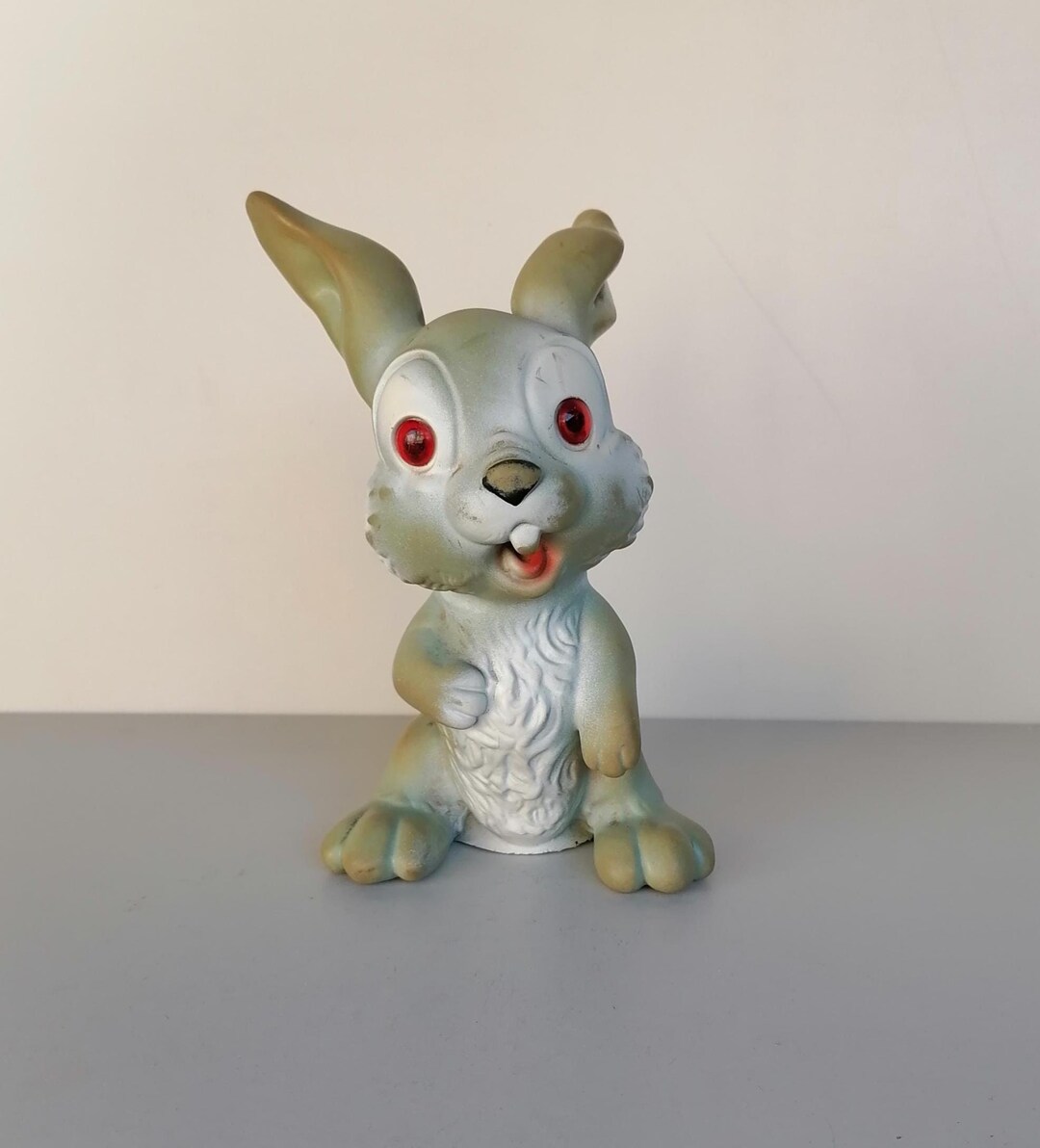 Rubber Rabit Very Realistic Original Rubber Rabbit With Red Plastic Eyes Vintage ...