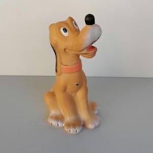 Walt Disney Productions Art 227 Original Vintage Rubber Yellow Pluto Toy from the 70s around 18 cm Pluto cartoon figure