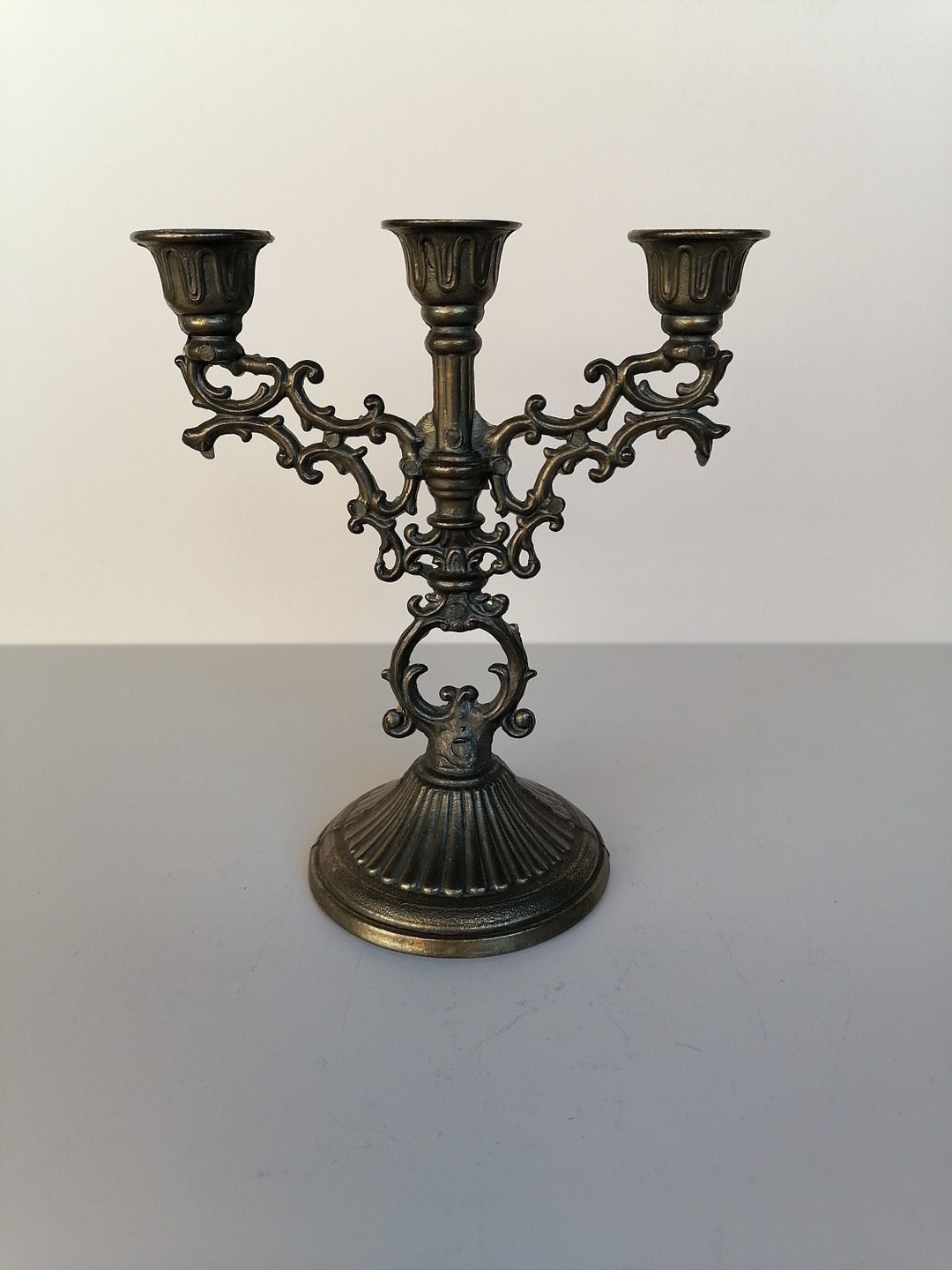 Мetallic 3 Arm Candle Holder 3 Arm Vintage Candleholder Vintage 3 Arm ...