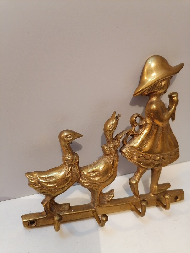 Vintage Duck Key Holder Brass Goose Vintage Key Holder Brass Duck Key