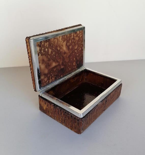 Boîte à Bijoux Ancienne En Onyx Ou Marbre - Pièce De Décoration Vintage