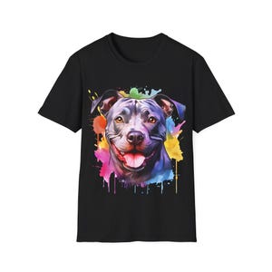 Unisex Softstyle T-Shirt &quot; Color Splash Pitbull&quot;