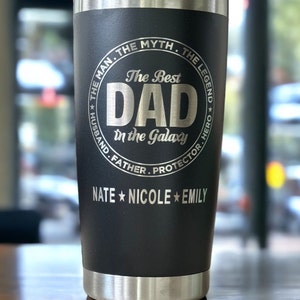 Personalized Engraved Tumbler for Dad: Stainless Steel Birthday Gift