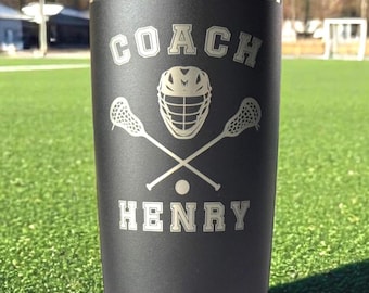 Gepersonaliseerde lacrosse coachbeker – gegraveerd teamcadeau