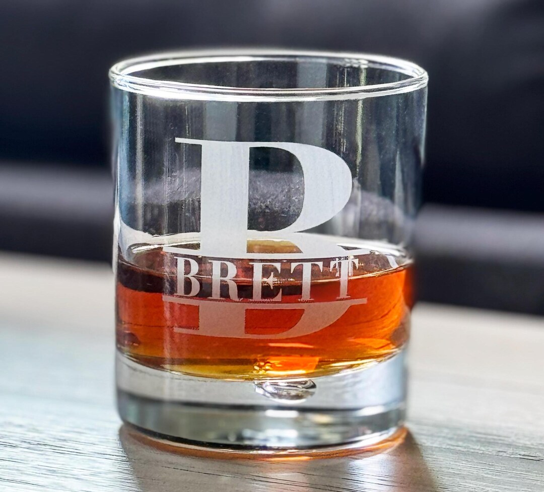 Personalized Monogram Rocks Glass, Custom Whiskey Glass Gift - Etsy