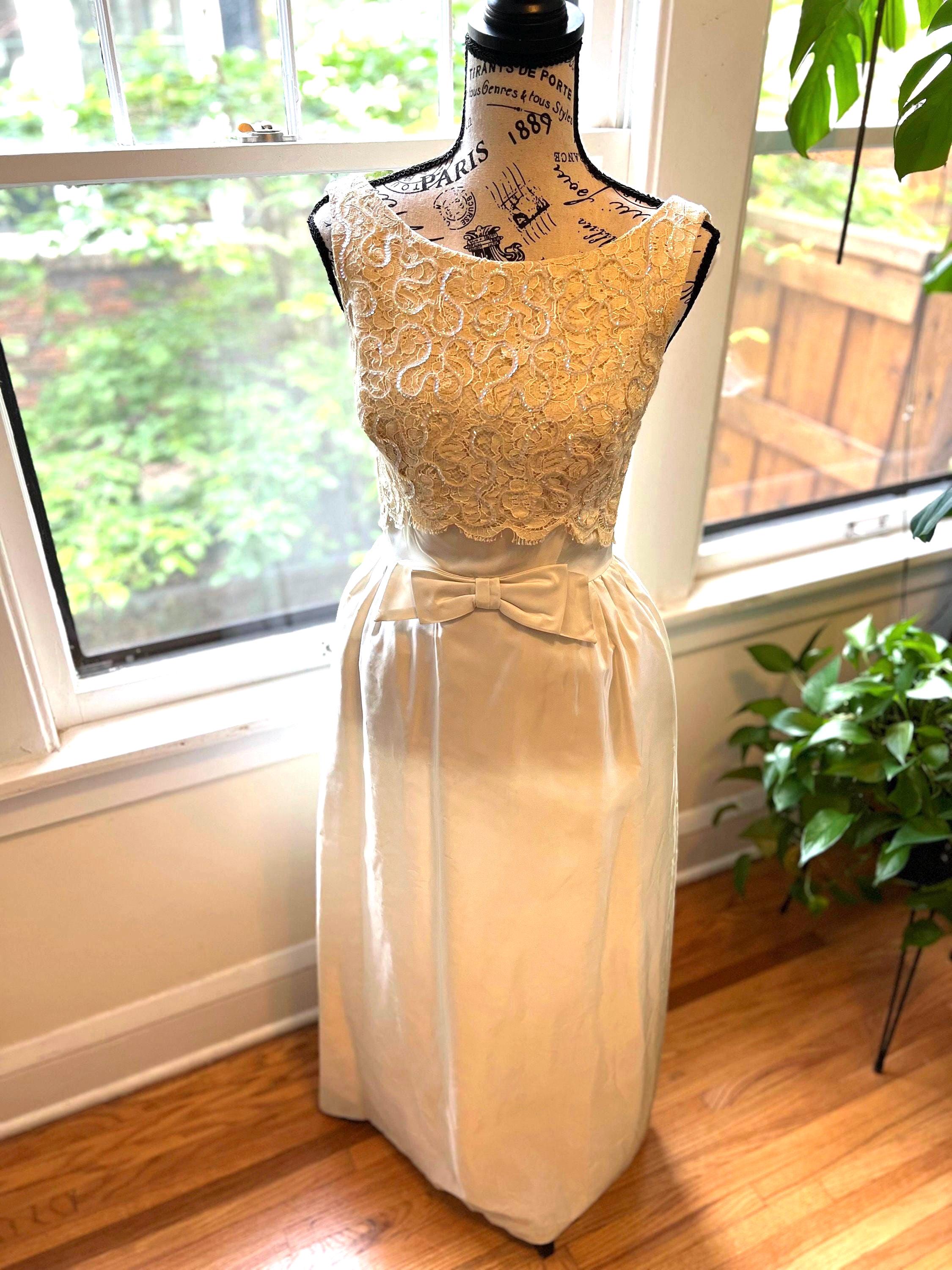 1960s Ecru Ivory Wedding Gown