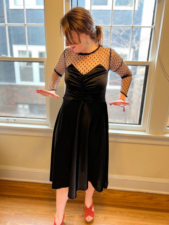Black lace 80s party dress - image 3