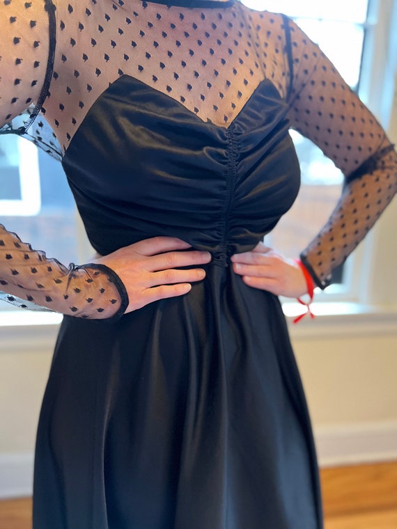 Black lace 80s party dress - image 8