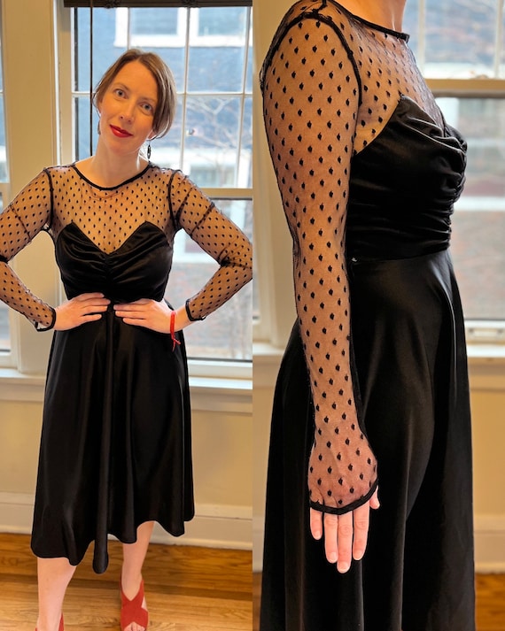 Black lace 80s party dress