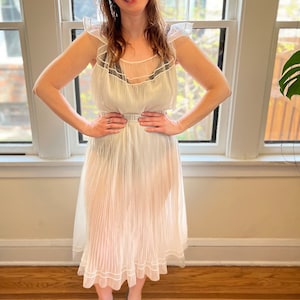 Beautiful vintage ruffled sheer silk gown