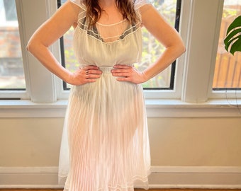 Beautiful vintage ruffled sheer silk gown