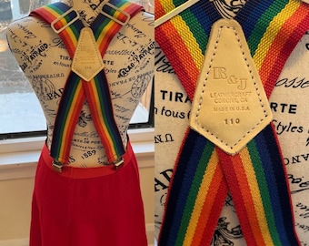 Vintage R&J Rainbow suspenders