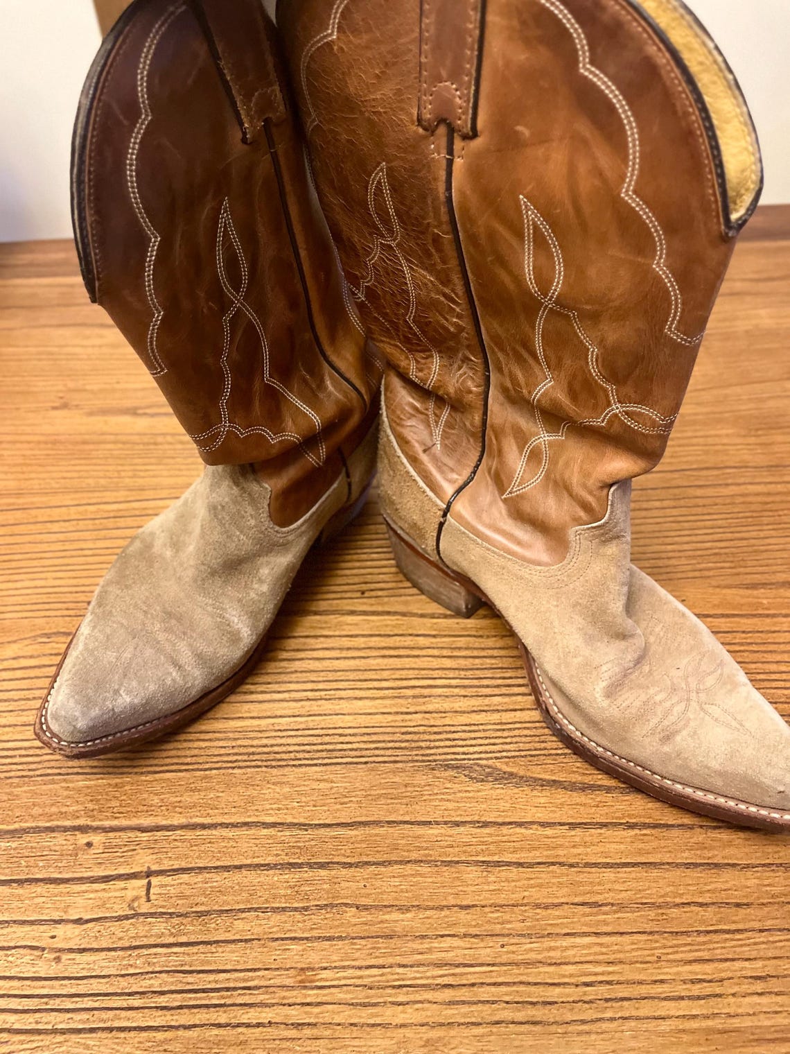 Vintage leather cowboy boots, size 10D, foto 4 di 5