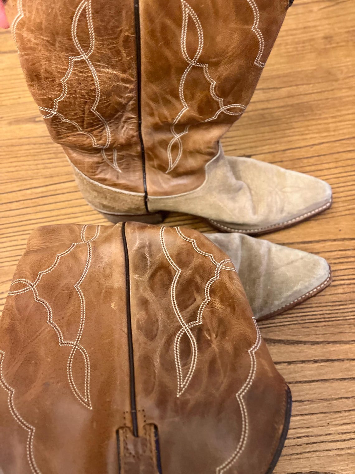 Vintage leather cowboy boots, size 10D, foto 3 di 5
