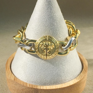 Vintage Versace brass silver bracelet